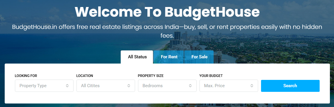 BudgetHouse.in offers 100% free property listings
